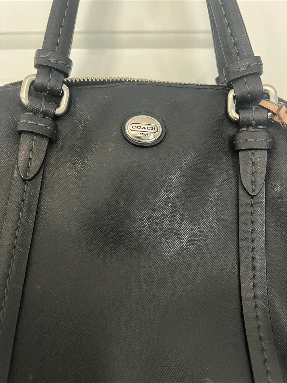 Coach structured leather